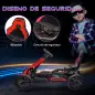 Kart Coche Eléctrico Infantil 12V de 3 a 8 Años Velocidad 3-5km/h y Cinturón de Seguridad 100x58x58,5cm Rojo