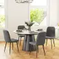 Juego de 4 Sillas de Comedor Tapizadas en Terciopelo con Patas de Acero para Salón 45x54x87 cm Gris