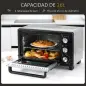 Horno Portátil 16L 1400W con 3 Modos de Calor Temporizador Bandeja de Horneado y Rejilla 44x32x28,1 cm Plata