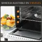 Horno Portátil 16L 1400W con 3 Modos de Calor Temporizador Bandeja de Horneado y Rejilla 44x32x28,1 cm Plata