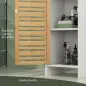 Mueble Auxiliar de Baño con Estantes Ajustables y Puertas de Bambú Anti-vuelco 35x30x170 cm Blanco y Natural