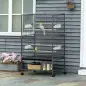 Jaula para Pájaros con Ruedas 78x52x132 cm con Bandeja Extraíble y Estante para Canarios Periquitos Gris Oscuro