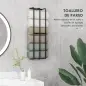 Toallero de Pared con 3 Barras y Marco de Metal Soporte de Toallas para Hotel 21x12x74 cm Negro