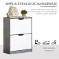 Mueble Zapatero Moderno con 2 Cajones Abatibles Estantes Ajustables para 8 Pares de Zapatos 62,5x26x81 cm Gris
