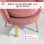 Butaca Tapizada en Terciopelo Butaca de Dormitorio con Respaldo en Forma de Concha y Patas Doradas 76x67x74 cm Rosa