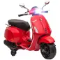 Moto Eléctrica para Niños de +3 Años con Licencia Vespa con USB MP3 Luz LED Radio FM Velocidad 3 km/h Carga 35kg Rojo