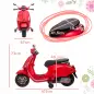 Moto Eléctrica para Niños de +3 Años con Licencia Vespa con USB MP3 Luz LED Radio FM Velocidad 3 km/h Carga 35kg Rojo