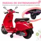 Moto Eléctrica para Niños de +3 Años con Licencia Vespa con USB MP3 Luz LED Radio FM Velocidad 3 km/h Carga 35kg Rojo