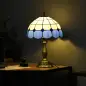 Lámpara de Mesa Estilo Clásico Hecha a Mano Lámpara de Noche de Vidrio para Dormitorio Salón Ø31x48 cm Azul