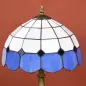 Lámpara de Mesa Estilo Clásico Hecha a Mano Lámpara de Noche de Vidrio para Dormitorio Salón Ø31x48 cm Azul