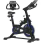 Bici Estática con Resistencia Regulable Volante de Inercia 8 kg Pantalla LCD Manillar y Asiento Ajustable Azul