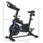 Bici Estática con Resistencia Regulable Volante de Inercia 8 kg Pantalla LCD Manillar y Asiento Ajustable Azul