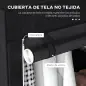Armario de Tela Plegable Ropero Portátil con 6 Estantes y 1 Barra de Colgar para Dormitorio 103x43x162,5cm Negro