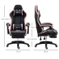 Silla Gaming Silla Gamer de Cuero PU Reclinable 135° Reposacabezas y Reposapiés 65x65x121-129 cm Negro y Rosa
