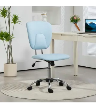Silla de Oficina Giratoria con Altura Ajustable y Función Basculante para Escritorio Estudio 50x54x87,5-96,5 cm Azul