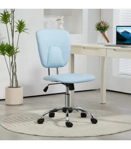 Silla de Oficina Giratoria con Altura Ajustable y Función Basculante para Escritorio Estudio 50x54x87,5-96,5 cm Azul