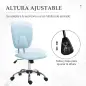 Silla de Oficina Giratoria con Altura Ajustable y Función Basculante para Escritorio Estudio 50x54x87,5-96,5 cm Azul