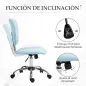Silla de Oficina Giratoria con Altura Ajustable y Función Basculante para Escritorio Estudio 50x54x87,5-96,5 cm Azul