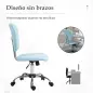 Silla de Oficina Giratoria con Altura Ajustable y Función Basculante para Escritorio Estudio 50x54x87,5-96,5 cm Azul