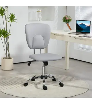 Silla de Oficina Giratoria con Altura Ajustable y Función Basculante para Escritorio Estudio 50x54x87,5-96,5 cm Gris