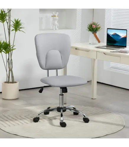Silla de Oficina Giratoria con Altura Ajustable y Función Basculante para Escritorio Estudio 50x54x87,5-96,5 cm Gris