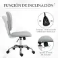 Silla de Oficina Giratoria con Altura Ajustable y Función Basculante para Escritorio Estudio 50x54x87,5-96,5 cm Gris