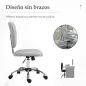 Silla de Oficina Giratoria con Altura Ajustable y Función Basculante para Escritorio Estudio 50x54x87,5-96,5 cm Gris