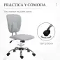 Silla de Oficina Giratoria con Altura Ajustable y Función Basculante para Escritorio Estudio 50x54x87,5-96,5 cm Gris