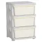 Cajonera de Plástico Organizador para Niños con 3 Cajones Asas para Juguetes Ropa Libros 37x37x56,5 cm Beige