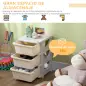 Cajonera de Plástico Organizador para Niños con 3 Cajones Asas para Juguetes Ropa Libros 37x37x56,5 cm Beige