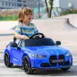 Coche de Batería para Niños 12V BMW M4 con Mando a Distancia Faros Bocina Música Velocidad 3-5 km/h Azul