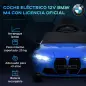 Coche de Batería para Niños 12V BMW M4 con Mando a Distancia Faros Bocina Música Velocidad 3-5 km/h Azul