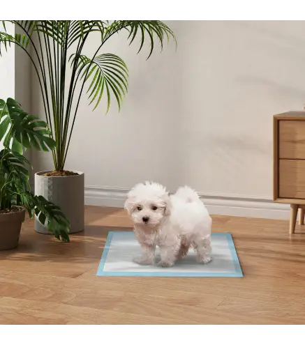 Empapadores para Perros 100 Unidad 45x30 cm Diseño de 6 Capas con Superficie de Secado Rápido a Prueba de Fugas Azul