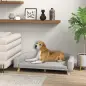 Sofá para Perros Grandes Cama Elevada para Perros con Cojín Lavable y Patas de Madera Carga 30 kg 98x67x25 cm Gris Claro