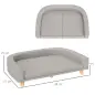 Sofá para Perros Grandes Cama Elevada para Perros con Cojín Lavable y Patas de Madera Carga 30 kg 98x67x25 cm Gris Claro