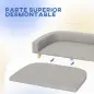 Sofá para Perros Grandes Cama Elevada para Perros con Cojín Lavable y Patas de Madera Carga 30 kg 98x67x25 cm Gris Claro