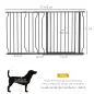 Barrera para Mascotas con 3 Extensiones Montaje a Presión Doble Bloqueo para Puerta Pasillo Escalera 75-145x76 cm Negro