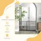 Barrera para Mascotas con 3 Extensiones Montaje a Presión Doble Bloqueo para Puerta Pasillo Escalera 75-145x76 cm Negro