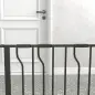 Barrera para Mascotas con 3 Extensiones Montaje a Presión Doble Bloqueo para Puerta Pasillo Escalera 75-145x76 cm Negro