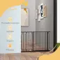 Barrera para Mascotas con 2 Extensiones Montaje a Presión Doble Bloqueo para Puerta Pasillo Escalera 75-115x76 cm Negro