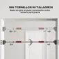 Barra para hacer Dominadas para Puerta Ajustable de 95 cm a 123 cm Carga 200 kg para Ejercicio y Entrenamiento Negro