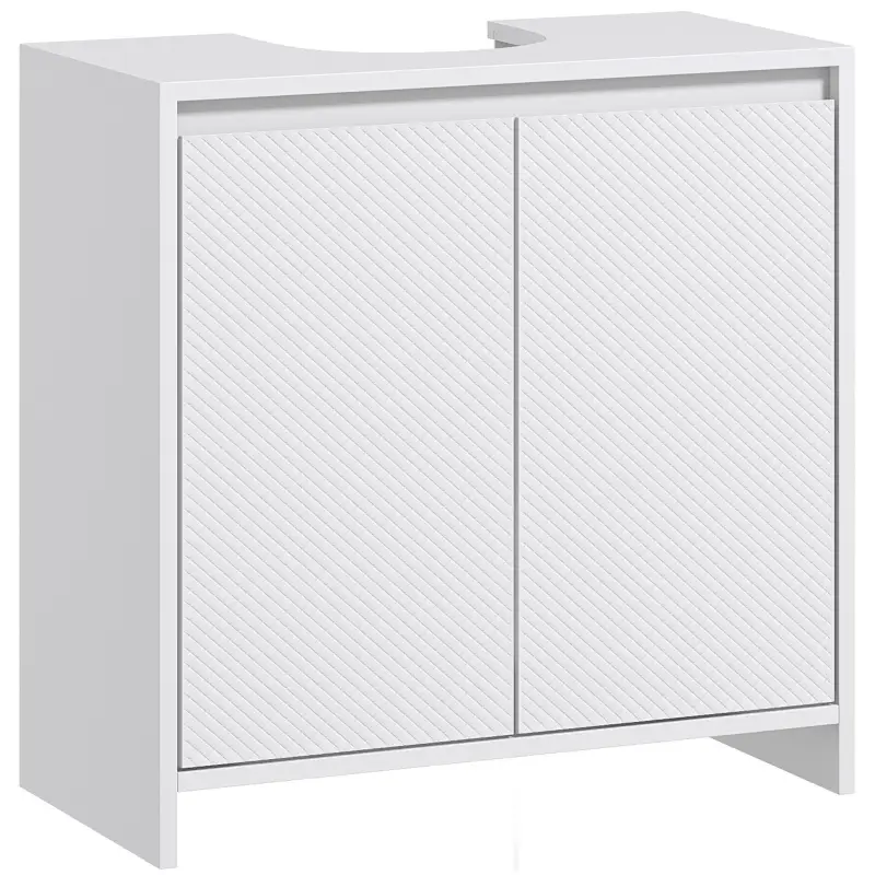 Mueble para Debajo del Lavabo Moderno con Estante Mueble Lavabo con Pie Anti-vuelco Carga 40 kg 60x30x60 cm Blanco