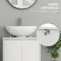 Mueble para Debajo del Lavabo Moderno con Estante Mueble Lavabo con Pie Anti-vuelco Carga 40 kg 60x30x60 cm Blanco