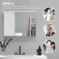 Armario con Espejo para Baño con Estante Ajustable Mueble para Baño Estilo Moderno 65x15x49 cm Blanco