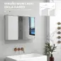 Armario con Espejo para Baño con Estante Ajustable Mueble para Baño Estilo Moderno 65x15x49 cm Blanco