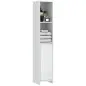 Columna Auxiliar de Baño Armario de Baño con Puerta 2 Estantes Abiertos Antivuelco Estilo Moderno 30x30x160 cm Blanco