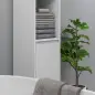 Columna Auxiliar de Baño Armario de Baño con Puerta 2 Estantes Abiertos Antivuelco Estilo Moderno 30x30x160 cm Blanco