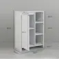 Armario de Baño con Estantes Abiertos Puerta y Estante Ajustable Antivuelco para Salón Dormitorio 53x30x80 cm Blanco