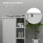 Armario de Baño con Estantes Abiertos Puerta y Estante Ajustable Antivuelco para Salón Dormitorio 53x30x80 cm Blanco