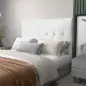 Cabecero de Cama 160 cm Tapizado en PU 2 Formas de Uso Vertical o Montado a la Pared Cabecero Blanco